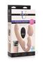 Strap U Inflatable Rechargeable Silicone Ergo Fit Strapless Strap-on With Remote Control - Vanilla